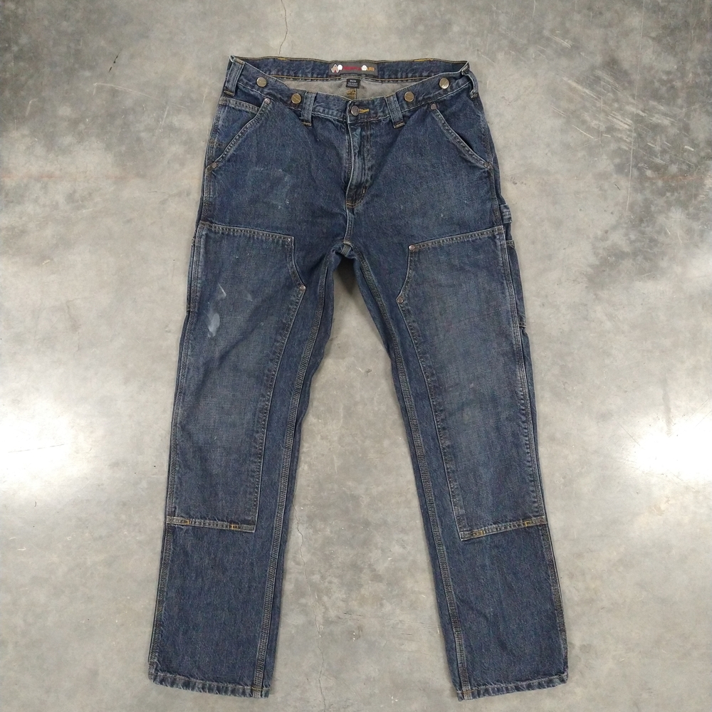 AmericaWare Double Knee Men's Blue Jeans 36X34 Measurements